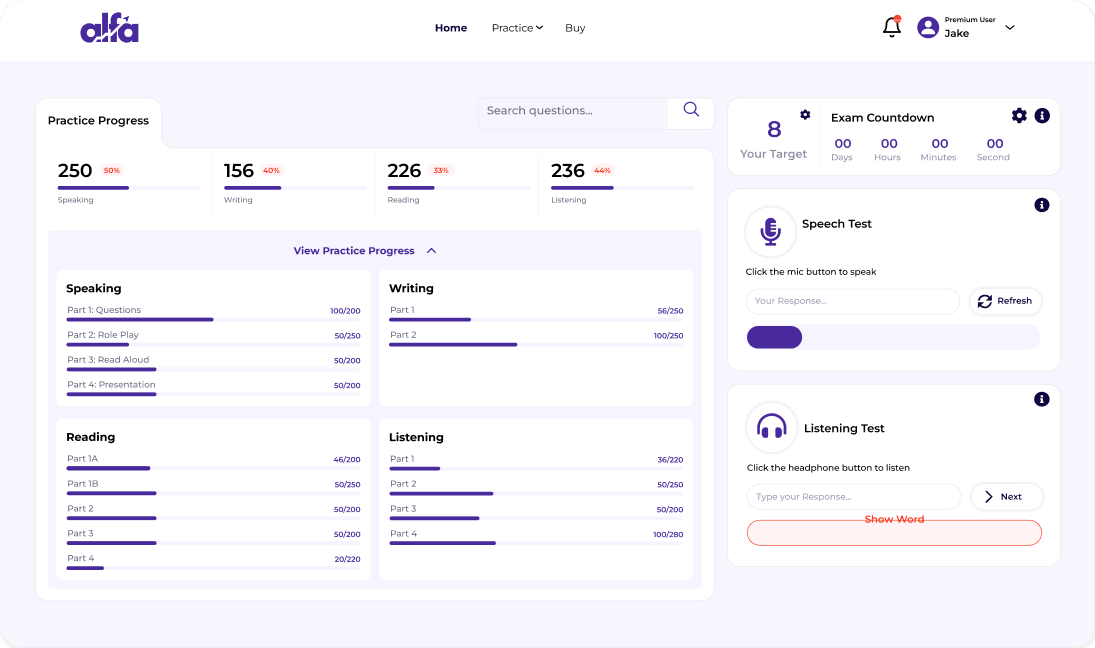 Performance Tracking for LanguageCert Speaking Practice