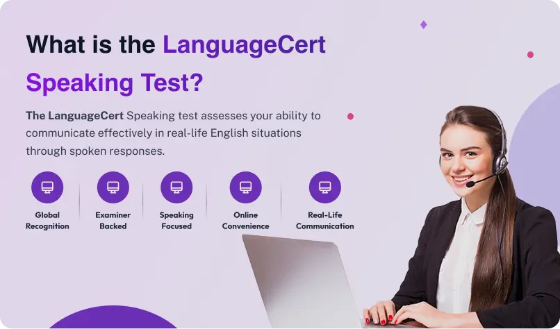 Student Preparing for LanguageCert Speaking Test Online